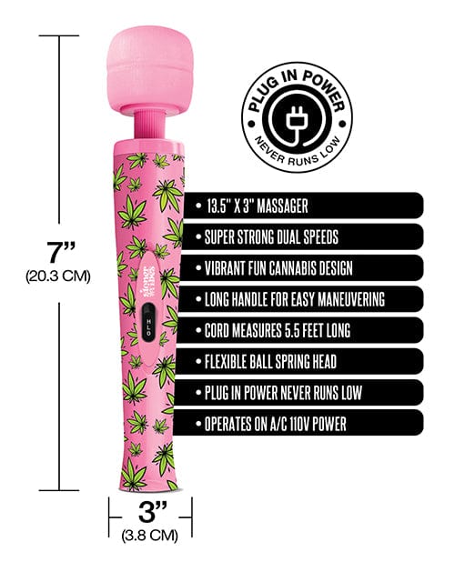 Global Novelties LLC Stoner Vibes Wacky Weed Wand Massager - Pink Kush Vibrators