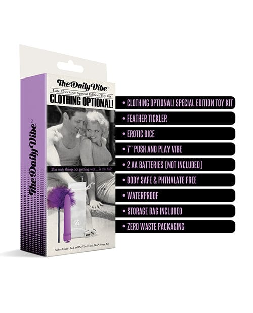 Global Novelties LLC The Daily Vibe Clothing Is Optional Kit - Purple Vibrators