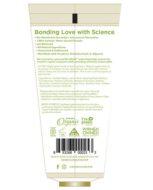 Good Clean Love Good Clean Love BioNude Personal Lubricant - 3 Oz. Lubes