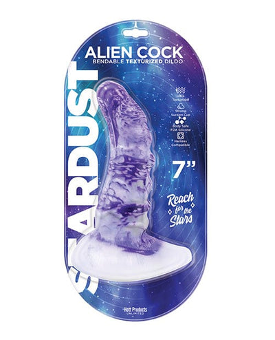 Hott Products Stardust Alien Cock Silicone Textured Dildo - Purple Dildos