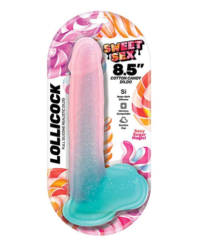 Hott Products Sweet Sex 8.5" Lollicock Cotton Candy Dildo - Multi Color Dildos