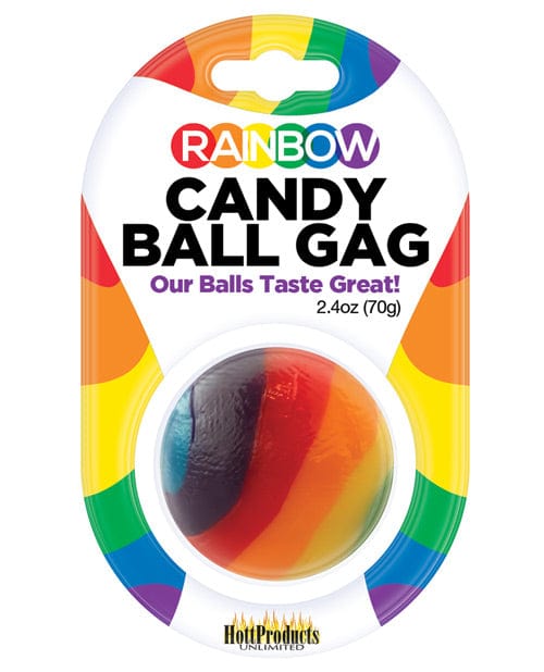 Hott Products Rainbow Candy Ball Gag - Strawberry Kink & BDSM