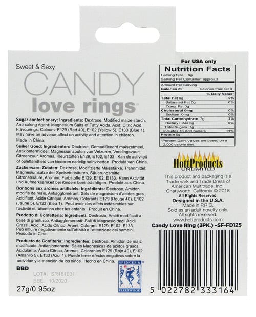 Hott Products Candy Cock Ring More