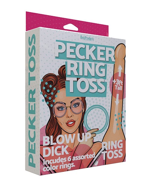 Hott Products Inflatable Pecker Ring Toss - Asst. Color Rings More