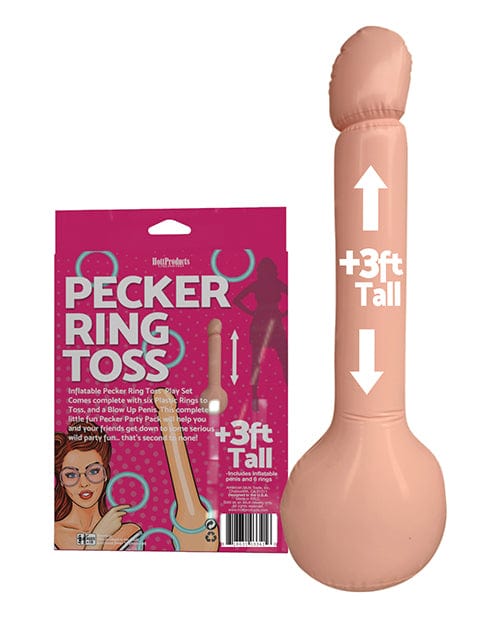 Hott Products Inflatable Pecker Ring Toss - Asst. Color Rings More