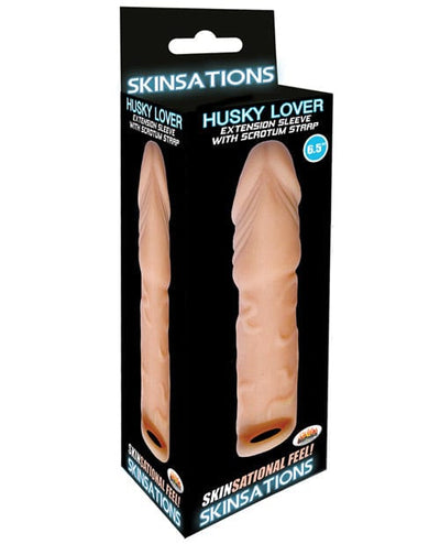 Hott Products Skinsations Husky Lover 6.5" Extension Sleeve with Scrotum Strap Penis Toys