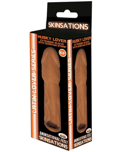 Hott Products Skinsations Latin Lover 6.5" Husky Extension Sleeve with Scrotum Strap Penis Toys