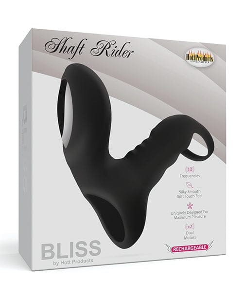 Hott Products Bliss Shaft Rider Vibrating Cock Ring Sleeve - Black Sale