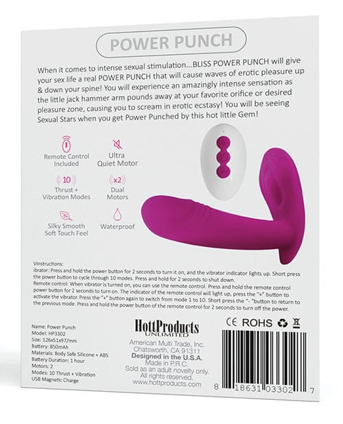 Hott Products Bliss Power Punch Thrusting Vibe Vibrators