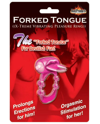 Hott Products Forked Tongue X-treme Vibrating Pleasure Ring Magenta Vibrators