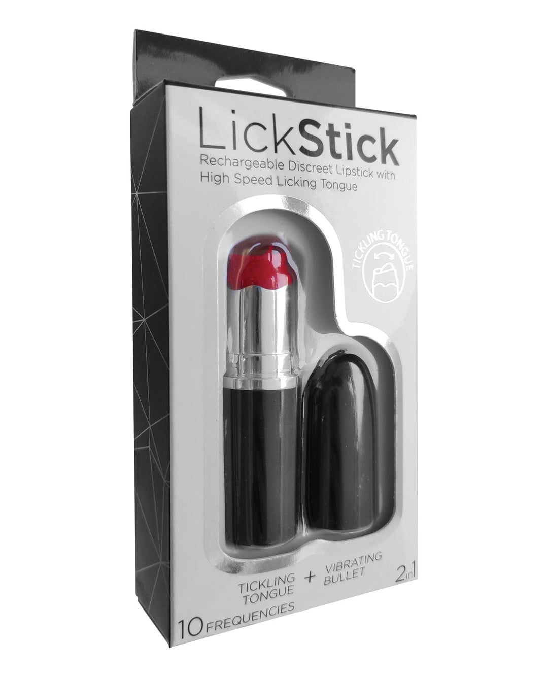 Hott Products Lick Stick Rechargeable Discreet Lipstick Bullet with High Speed Licking Tongue Vibrators