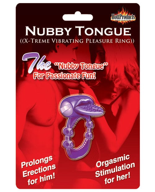 Hott Products Nubby Tongue X-treme Vibrating Pleasure Ring Purple Vibrators