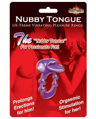 Hott Products Nubby Tongue X-treme Vibrating Pleasure Ring Purple Vibrators