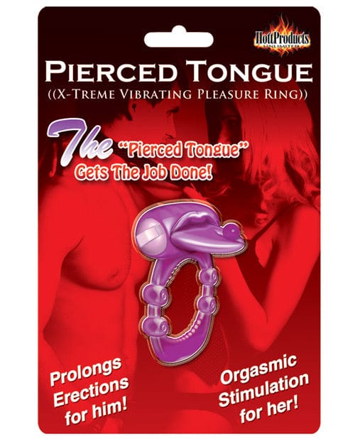 Hott Products Pierced Tongue X-treme Vibrating Pleasure Ring Purple Vibrators