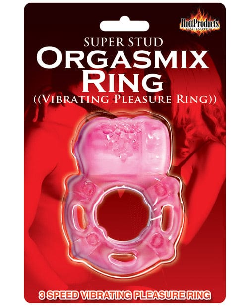 Hott Products Super Stud Orgasmix Ring Pleasure Ring 3 Speed Magenta Vibrators