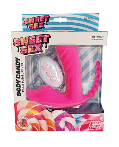 Hott Products Sweet Sex Body Candy Multi Pleasure Vibe W-remote - Magenta Vibrators