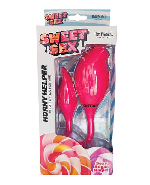Hott Products Sweet Sex Horny Helper Vibration &amp; Suction Vibe - Magenta Vibrators