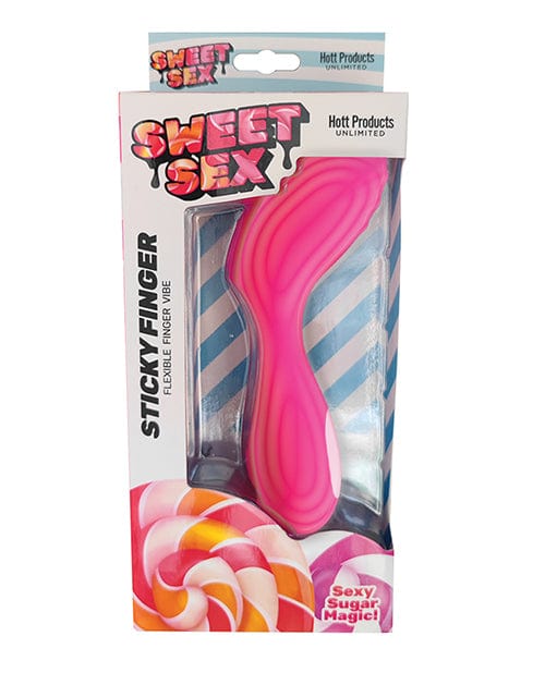 Hott Products Sweet Sex Sticky Finger Flexible Finger Vibe - Magenta Vibrators