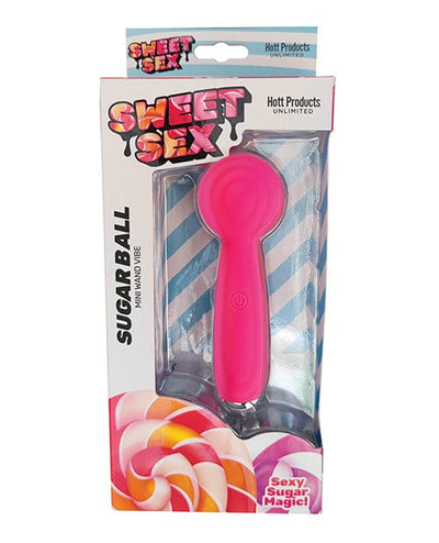 Hott Products Sweet Sex Sugar Ball Mini Wand Vibe - Magenta Vibrators
