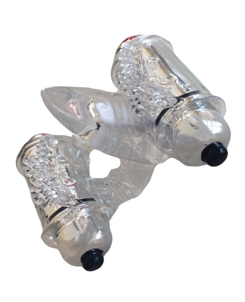 Hott Products Wet Dreams Double Down Vibrating Cockring with Bullet Vibrators