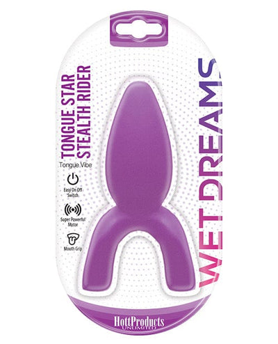 Hott Products Wet Dreams Tongue Star Stealth Rider Vibe - Purple Vibrators