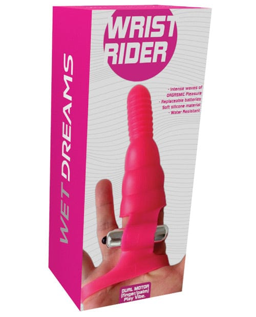 Hott Products Wet Dreams Wrist Rider Finger Play Sleeve with Wrist Strap - Blue Vibrators