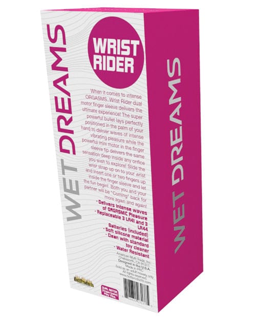 Hott Products Wet Dreams Wrist Rider Finger Play Sleeve with Wrist Strap - Blue Vibrators