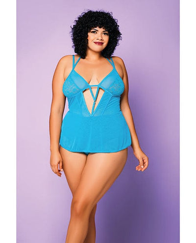Icollection Lingerie Dark In Love Teddy Teal 1X Lingerie & Costumes