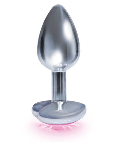 Icon Brands INC The 9's The Silver Starter Bejeweled Heart Stainless Steel Plug Anal Toys