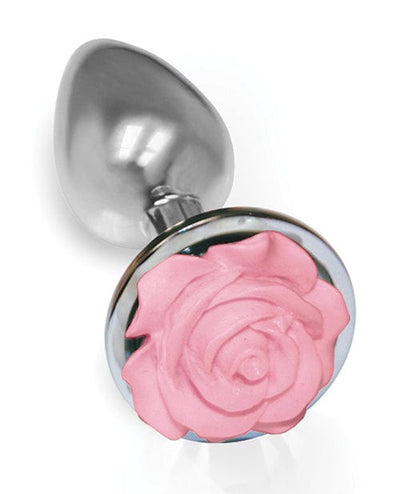 Icon Brands INC The 9's The Silver Starter Rose Floral Stainless Steel Butt Plug Anal Toys