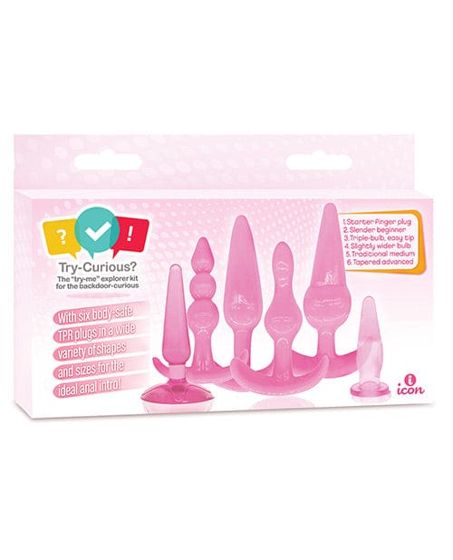 Icon Brands INC Try-curious Anal Plug Kit Pink Anal Toys