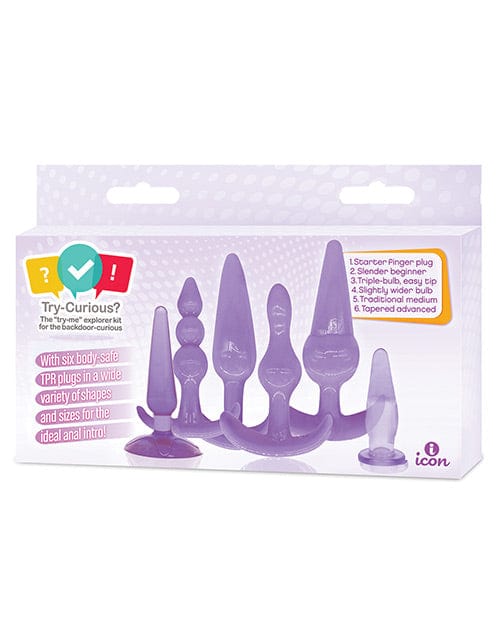 Icon Brands INC Try-curious Anal Plug Kit Purple Anal Toys