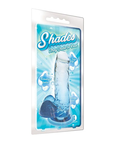 Icon Brands INC Shades Jelly TPR Gradient Dong Medium Blue Dildos