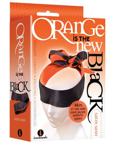 Icon Brands INC The 9's Orange Is The New Black Satin Sash Reversible Blindfold Kink & BDSM
