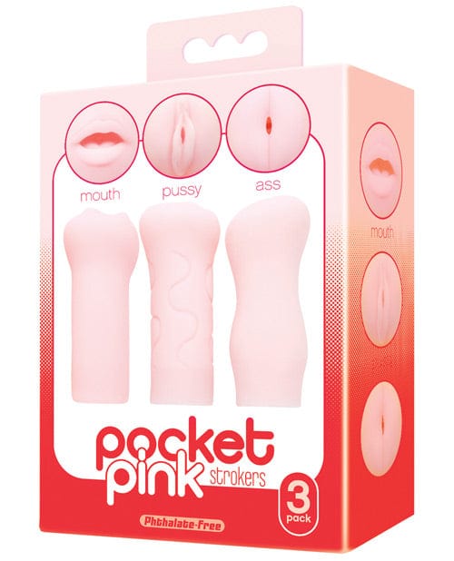 Icon Brands INC Icon Brands Pocket Pink Strokers - 3- Pack Penis Toys