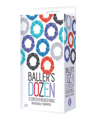 Icon Brands INC The 9's Baller's Dozen Beaded 12pc Cockring Set - Asst. Colors Penis Toys