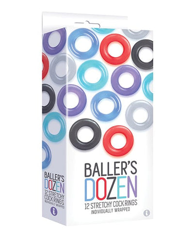Icon Brands INC The 9's Baller's Dozen Original 12pc Cockring Set - Asst. Colors Penis Toys