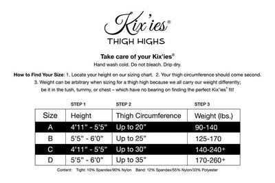 Kix'ies Kix'ies Michelle Large Fishnet Thigh High Black C Lingerie & Costumes
