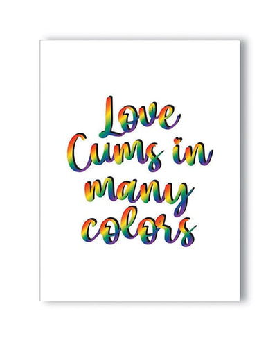 Kush Kards LLC Love Cums In All Colors Naughty Greeting Card Bachelorette & Party Supplies