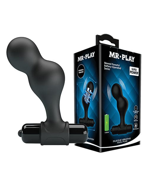 Liaoyang Baile Health Care Produ Mr. Play Silicone Anal Vibro Plug - Black Anal Toys