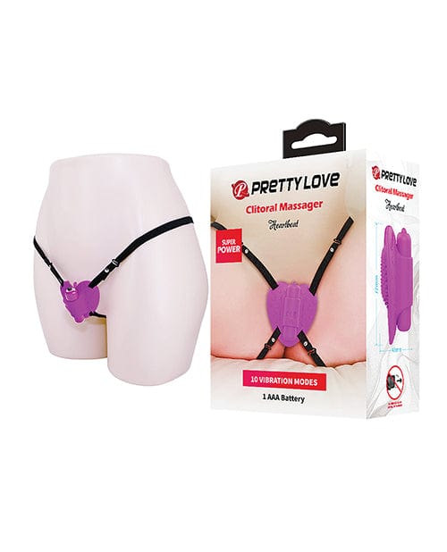 Liaoyang Baile Health Care Produ Pretty Love Heartbeat Strap On Clitoral Massager - Fuchsia Vibrators