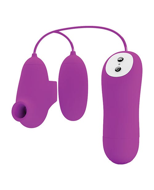 Liaoyang Baile Health Care Produ Pretty Love Suction &amp; Vibro Bullets - Fuchsia Vibrators