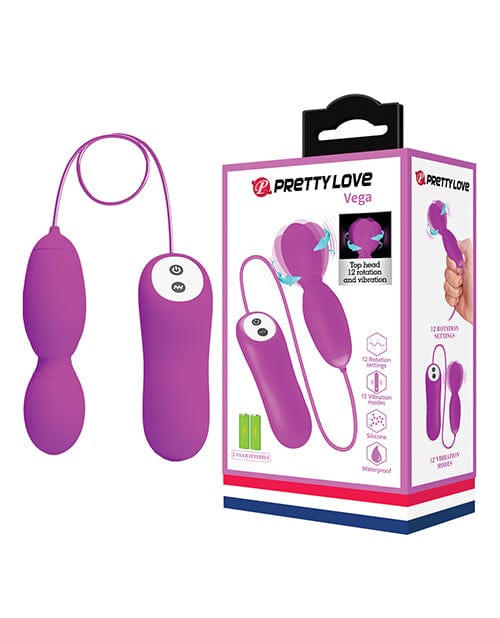 Liaoyang Baile Health Care Produ Pretty Love Vega Rotating Head Mini Wand - Fuchsia Vibrators
