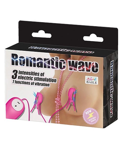 Liaoyang Baile Health Care Products Romantic Wave Electro Shock Vibrating Nipple Clamps - Rose Kink & BDSM