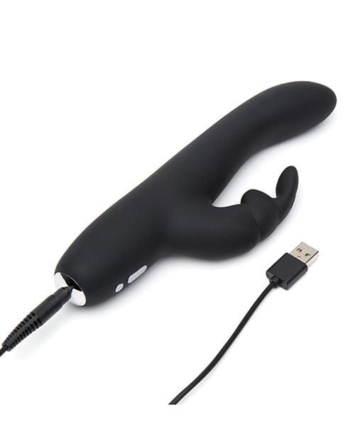 Lovehoney Fifty Shades Of Grey Greedy Girl Rechargeable Slimline Rabbit Vibrator - Black Kink &amp; BDSM