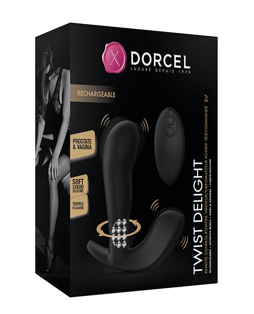 Lovely Planet Dorcel Twist Delight Rotating Head with Beads - Black Anal Toys