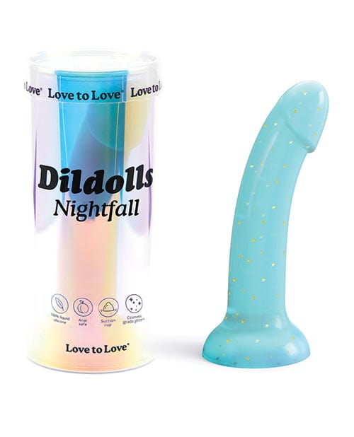 Lovely Planet Love To Love Curved Suction Cup Dildolls Nightfall - Blue Dildos