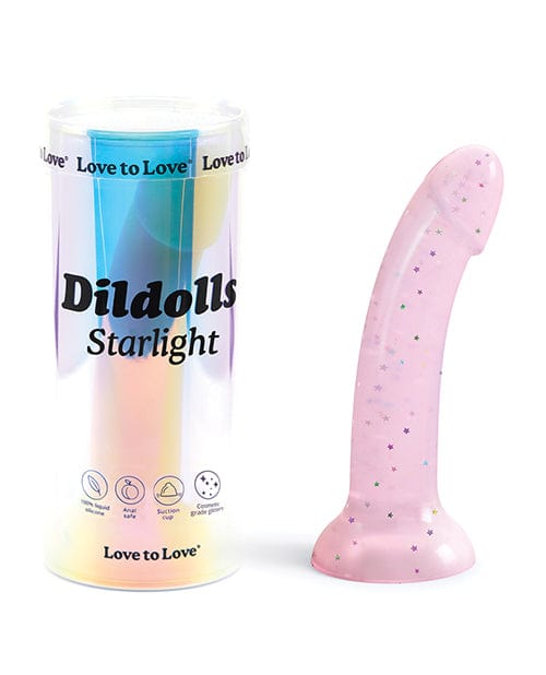 Lovely Planet Love To Love Curved Suction Cup Dildolls Starlight - Pink Dildos
