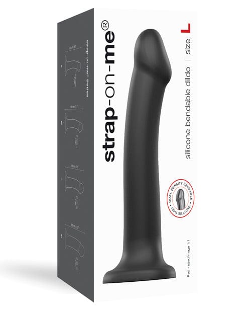 Lovely Planet Strap On Me Silicone Bendable Dildo Large Black Dildos