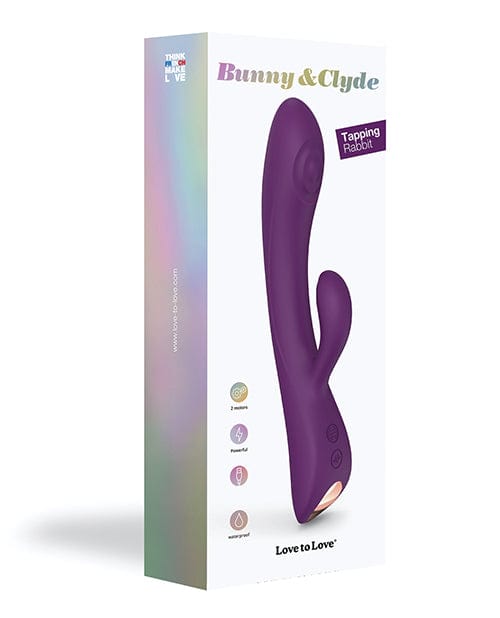 Lovely Planet Love To Love Bunny &amp; Clyde Tapping Rabbit Purple Rain Vibrators